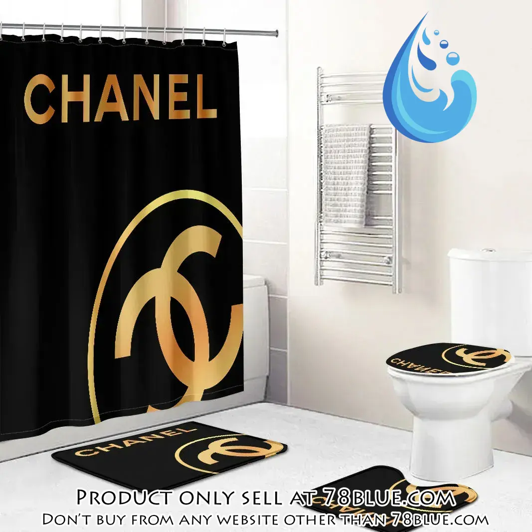 Chanel yellow fashion logo limited luxury brand black bathroom set home decor 78b5443425